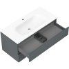 Mexen Orio, kúpeľňová skrinka 100 cm s umývadlom Vela, 2 zásuvky, grafitová matná/biela matná, 91A10-10047-2-BFF66-W23M01