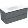 Mexen Orio, kúpeľňová skrinka 100 cm s umývadlom Vela, 2 zásuvky, grafitová matná/biela matná, 91A10-10047-2-BFF66-W23M01