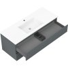 Mexen Rivel, kúpeľňová skrinka 120 cm s umývadlom Otis, 2 zásuvky, drážkovaná, grafitová matná/biela matná, 91A20-12047-2-BFF66-W18M