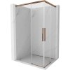 Mexen Rox, Duo posuvný sprchový kút 95 x 80 cm, 8mm číre sklo, ružové zlato profil, 8C2D-095-080-60-00