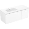 Mexen Orio, kúpeľňová skrinka 120 cm s ľavým umývadlom Otis, 1S, 1D, biela matná, 91A13-12047-3-BBFF01-W18L01