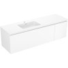 Mexen Orio, kúpeľňová skrinka 160 cm s ľavým umývadlom Otis, 1S, 1D, biela matná, 91A13-16047-3-BBFF01-W18L01