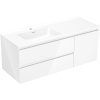 Mexen Orio, kúpeľňová skrinka 120 cm s ľavým umývadlom Otis, 2S, 1D, biela lesklá, 91A13-12047-3-BBFFF00-W18L00