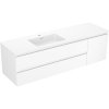 Mexen Orio, kúpeľňová skrinka 160 cm s umývadlom Otis vľavo, 2S, 1D, biela matná, 91A13-16047-3-BBFFF01-W18L01