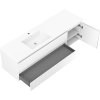 Mexen Rivel, kúpeľňová skrinka 160 cm s ľavým umývadlom Otis, 2S, 1D, drážkovaná, biela matná, 91A23-16047-3-BBFFF01-W18L01