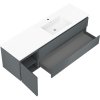 Mexen Rivel, kúpeľňová skrinka 160 cm s pravým umývadlom Otis, 2S, 1D, drážkovaná, grafitová/biela matná, 91A23-16047-3-BBFFF66-W18P01