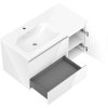 Mexen Orio, kúpeľňová skrinka 90 cm s umývadlom Vela ľavá, 2S, 1D, biela lesklá, 91A13-09047-3-BBFFF00-W23L00