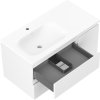 Mexen Orio, kúpeľňová skrinka 90 cm s umývadlom Vela vľavo, 2S, 1D, biela matná, 91A13-09047-3-BBFFFF01-W23L01
