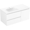 Mexen Orio, kúpeľňová skrinka 100 cm s umývadlom Vela vľavo, 2S, 1D, biela matná, 91A13-10047-3-BBFFFF01-W23L01