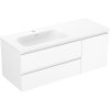 Mexen Orio, kúpeľňová skrinka 120 cm s umývadlom Vela vľavo, 2S, 1D, biela matná, 91A13-12047-3-BBFFFF01-W23L01