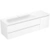 Mexen Orio, kúpeľňová skrinka 160 cm s umývadlom Vela vľavo, 2S, 1D, biela matná, 91A13-16047-3-BBFFFF01-W23L01