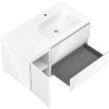 Mexen Orio, kúpeľňová skrinka 90 cm s pravým umývadlom Vela, 2S, 1D, biela lesklá, 91A13-09047-3-BBFFF00-W23P00