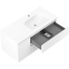 Mexen Orio, kúpeľňová skrinka 100 cm s pravým umývadlom Vela, 2S, 1D, biela matná, 91A13-10047-3-BBFFFF01-W23P01