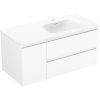 Mexen Orio, kúpeľňová skrinka 100 cm s pravým umývadlom Vela, 2S, 1D, biela matná, 91A13-10047-3-BBFFFF01-W23P01