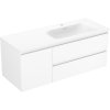 Mexen Orio, kúpeľňová skrinka 120 cm s pravým umývadlom Vela, 2S, 1D, biela matná, 91A13-12047-3-BBFFFF01-W23P01