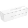 Mexen Orio, kúpeľňová skrinka 160 cm s pravým umývadlom Vela, 2S, 1D, biela lesklá, 91A13-16047-3-BBFFF00-W23P00