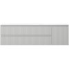 Mexen Rivel, kúpeľňová skrinka 160 cm s umývadlom Vela vľavo, 2S, 1D, drážkovaná, sivá matná/biela matná - 91A23-16047-3-BBFFF62-W23L01