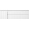Mexen Rivel, kúpeľňová skrinka 160 cm s pravým umývadlom Vela, 2S, 1D, drážkovaná, biela matná, 91A23-16047-3-BBFFF01-W23P01