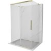 Mexen Rox-3SL, 3-stenný posuvný sprchový kút 160 x 100 cm, číre sklo, zlatý profil, 8C2L-160-100-50-00-3S