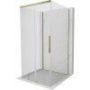 Mexen Rox-3S, 3-stenný sprchový kút 95 x 95 cm, 8mm číre sklo, zlatý profil, 8C2-095-095-50-00-3S