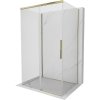 Mexen Rox-3S, 3-stenný sprchový kút 135 x 95 cm, 8mm číre sklo, zlatý profil, 8C2-135-095-50-00-3S