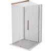 Mexen Rox-3S, 3-stenný sprchový kút 95 x 95 cm, 8mm číre sklo, ružové zlato profil, 8C2-095-095-60-00-3S