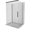 Mexen Rox-3S, 3-stenný sprchový kút 135 x 85 cm, 8mm číre sklo, čierny profil, 8C2-135-085-70-00-3S