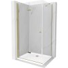 Mexen Lima sprchovací kút 100x70cm, 6mm sklo, zlatý profil - číre sklo + Slim sprchová vanička - 856-100-070-50-00-4010