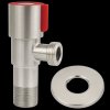 Invena, celokovový rohový ventil 1/2″ × 3/8″, 1ks, červená, INV-ZW-47-C10-J