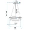 Toolight, stropné svietidlo 50cm, 160W, 4000K, 5000lm, G143-CP, zlatá, OSW-02613