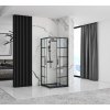 Rea Concept, sprchový kút s posuvnými dverami 90 (dvere) x 90 (dvere) x 190 cm, 5mm číre sklo, čierny profil, REA-K5478
