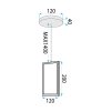 Toolight, LED stropné osvetlenie 6W, 3500lm, 3000K, LHJ083-1CP, čierna, OSW-50057