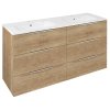 Sapho, CIRASA umývadlová skrinka 139,6x75x46cm, 3x zásuvka, dub alabama, CR141-2222-31