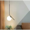 Toolight, stropná lampa sklenená guľa G107-1W, čierna-biela, OSW-09732