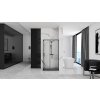 Rea Punto Black Mat, sprchový kút s posuvnými dverami 80(dvere) x 100(dvere) x 190 cm + sprchová vanička Savoy, KPL-K1017