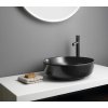 Sapho, RONDEA keramické umývadlo na dosku priemer 41cm, čierna mat, AR445B