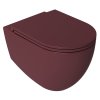 Isvea, INFINITY závesná WC misa, Rimless, 36,5x53cm, Matná maroon Red, 10NF02005-2R