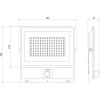 Mexen Luxpro LED reflektor s pohybovým senzorom, 100W, neutrálna - 4000K, 9000 lm, čierna - L235-100-40-70