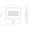 Mexen Luxpro+ LED reflektor s pohybovým senzorom, 70W, neutrálna - 4000K, 7700 lm, čierna - L236-070-40-70
