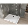 Mexen Omega, sprchovací kút s posuvnými dverami 100 (dvere) x 80 (stena) cm, 8mm číre sklo, chrómový profil + slim sprchová vanička 5cm, 825-100-080-01-00-4010