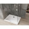 Mexen Omega, sprchovací kút s posuvnými dverami 100 (dvere) x 80 (stena) cm, 8mm číre sklo, chrómový profil + slim sprchová vanička 5cm, 825-100-080-01-00-4010