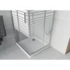 Mexen Rio štvorcový sprchovací kút 70 x 70 cm, 6mm sklo, číre sklo/pásy, chrómový profil + slim sprchová vanička 5cm, 860-070-070-01-20-4010