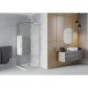 Mexen Rio štvorcový sprchovací kút 70 x 70 cm, 6mm sklo, číre sklo/pásy, chrómový profil + slim sprchová vanička 5cm, 860-070-070-01-20-4010