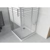 Mexen Rio štvorcový sprchovací kút 80 x 80 cm, 6mm sklo, číre sklo/pásy, chrómový profil + slim sprchová vanička 5cm, 860-080-080-01-20-4010