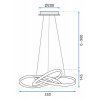 Toolight - Ring, LED závesné  svietidlo + diaľkové ovládanie APP396-CP, biela, OSW-06912