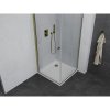 Mexen Pretoria sprchovací kút 90 x 90 cm, 6mm sklo, zlatý profil-číre sklo + slim sprchová vanička 5cm, 852-090-090-50-00-4010