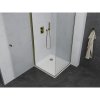 Mexen Pretoria sprchovací kút 90 x 90 cm, 6mm sklo, zlatý profil-číre sklo + slim sprchová vanička 5cm, 852-090-090-50-00-4010