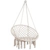 Bluegarden, závesné kreslo 62x62 cm - bocianie hniezdo, sivá - biela, OGR-02112
