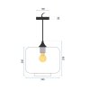 Toolight, Stropné  závesné svietidlo zo skla APP312-1CP LOFT, čierna, OSW-00344