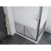 Mexen Apia, sprchový kút s posuvnými dverami 110 (dvere) x 90 (stena) cm, 6mm číre-pásy sklo, chrómový profil + slim sprchová vanička 5cm, 840-110-090-01-20-4010